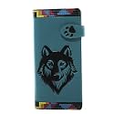Shag Wear Native Wolf Large Animal Wallet 7" Teal