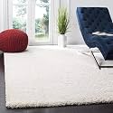 Shaggy Carpet Plain Fur Carpet for Living Room 5x7 Feet Plush Microfiber 2 Inch Height Cream Color