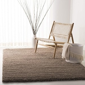 shaggy carpet plain fur rugs for bedroom living room 5x5 feet square plush microfiber 2 inch height light brown color