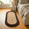 Shaggy Rug – Soft Plush Circular Carpet for Living Room, Bedroom, Kids Room – Non-Slip, Cozy Floor Rug, Machine Washable &amp; Quick Dry – (1.5x4 feet, Beige/Coffee, Oval)