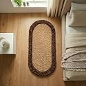 Shaggy Rug – Soft Plush Circular Carpet for Living Room, Bedroom, Kids Room – Non-Slip, Cozy Floor Rug, Machine Washable &amp; Quick Dry – (1.5x3 feet, Beige/Coffee, Oval)