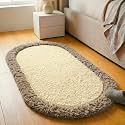 Shaggy Rug – Soft Plush Circular Carpet for Living Room, Bedroom, Kids Room – Non-Slip, Cozy Floor Rug, Machine Washable &amp; Quick Dry – (2x3 feet, Ivory/Beige, Oval)