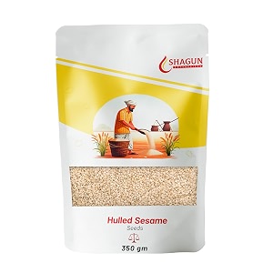shagun 100 pure white sesame seeds 350gm pack of 1 hulled safed til seeds for eating everyday essentials indian spices