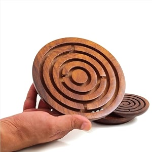 shahaz crafts 434 inch handcrafted wooden labyrinth board game ball in a maze puzzle toys - indoor puzzle game gifts for kids  boys  girlsyoung adults