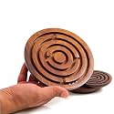 SHAHAZ CRAFTS? 4" Inch Handcrafted Wooden Labyrinth Board Game Ball in a Maze Puzzle Toys - Indoor Puzzle Game Gifts for Kids | Boys | Girls/Young Adults