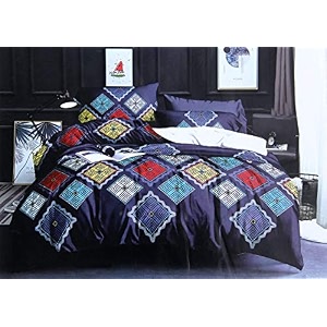 220 tc glace cotton king size double bed xxxl 10 feet bedsheet without joint with 2 pillow covers black white