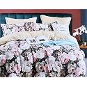220 TC Glace Cotton King Size Double Bed XXXL 10 Feet BedSheet Without Joint with 2 Pillow Covers (Brown Floral)