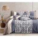 220 TC Glace Cotton King Size Double Bed XXXL 10 Feet BedSheet Without Joint with 2 Pillow Covers (Grey Geometric)