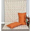 220 TC Glace Cotton King Size Double Bed XXXL 10 Feet BedSheet Without Joint with 2 Pillow Covers (Orange)