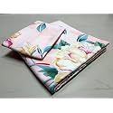 220 TC Glace Cotton King Size Double Bed XXXL 10 Feet BedSheet Without Joint with 2 Pillow Covers (Pink Painting)