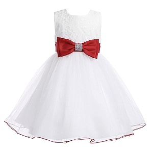 baby girls stylish princess dresses satin pretty knee length birthday kids a-line frockdress