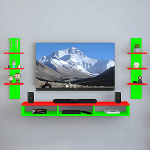 shahq tv cabinet for bedroom in 32 inch in engineered wood tv entertainment unit finish color - green  red diydo-it-yourself