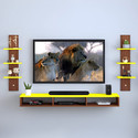 ShahQ TV Cabinet for Bedroom in 32 inch in Engineered Wood TV Entertainment Unit (Finish Color - Brown & Yellow, DIY(Do-It-Yourself))