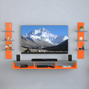 ShahQ TV Cabinet for Bedroom in 32 inch in Engineered Wood TV Entertainment Unit (Finish Color - Orange & Grey, DIY(Do-It-Yourself))