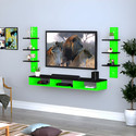 ShahQ TV Cabinet for Bedroom in 32 inch in Engineered Wood TV Entertainment Unit (Finish Color - Gerrn & Black, DIY(Do-It-Yourself))