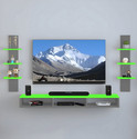 ShahQ TV Cabinet for Bedroom in 32 inch in Engineered Wood TV Entertainment Unit (Finish Color - Grey & Green, DIY(Do-It-Yourself))