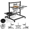 SHAINFUN Elevated Dog Bowl Stand with 4 Stainless Steel Bowls (58oz) &amp; 1 Slow Feeder, 9 Height Adjustable Raised Dog Bowl from 4.9" to 14.5" for Large Dogs &amp; Multi-Pet Homes