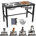 SHAINFUN Elevated Dog Bowls with Mat for Large &amp; Extra Large Dogs, Raised Dog Bowl Stand with Two 101oz Stainless Steel Bowls, Tall Dogs Food Water Bowl Holder