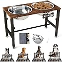 SHAINFUN Elevated Dog Bowls with Mat for Large &amp; Extra Large Dogs, Raised Dog Bowl Stand with 2 Stainless Steel Bowls, Tall Dogs Food Water Bowl Holder