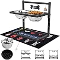 SHAINFUN Elevated Dog Bowls with Slow Feeder &amp; Spillproof Mat, Raised Dog Bowl Stand with 2 Stainless Steel Food Water Bowls, Adjustable Height Stand for Large Medium Breeds