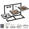 SHAINFUN Elevated Dog Bowls Stand for Large/Extra Large Dogs with Mat, 6 Height Adjustable Raised Dog Bowl, Three 101oz Food Water Bowls
