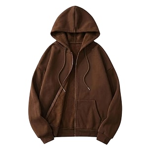 SHAIRA FASHION Womens Solid Zipper Hooded Sweatshirt