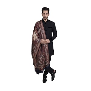 shal-e-pashm men39s kaani heritage antique woven kashmiri paisleysjamavar multicolored designer shawl