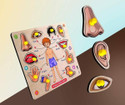 SHALAFI Montessori Creative Body Part Puzzle Games Kids Wooden Toys Baby Learning Toys