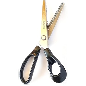 934 inches professional zig zag scissor for cloth fabric cutting and tailoring work mild steel ergonomic grips ultra-sharp pinking shears for sewing