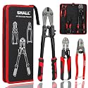 SHALL 3-Piece Bolt Cutters, 14" Heavy Duty Bolt Cutter, 8" Mini Bolt Cutter, 8" Wire Rope Cutter, Ergonomic Handle, More Efficient Leverage for Cutting Locks, Chains, Iron Wire, Carrying Case Included