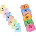 SHAMRIZ Baby Boys Cotton Innerwear Set – Printed Vest & Bloomers | Sleeveless Baniyan, Sando, Ganji & Camisole | Kids Briefs, Hipster Shorts & Knickers with Soft Elastic – Summer Wear