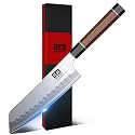 SHAN ZU 7 Inch Japanese Santoku Knife, 9 Layers 10Cr15MoV High Carbon Steel
