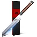 SHAN ZU 8 Inch Japanese Bread Knife, 9 Layers 10Cr15MoV High Carbon Steel