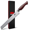 SHAN ZU Bread Knife 8 In, High Carbon 10Cr15Mov Stainless Steel Cake Knife