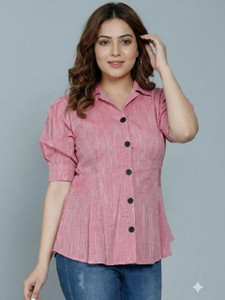 Shanaya Casual Solid Women Pink Top