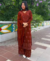 Shanaya Embroidered Kurta Palazzo Dupatta Set