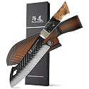SHANGDAO Damascus Santoku Knife 7.5 Inch, 67 Layers Alloy Steel, With Professional Hand Forged Resin &amp; Wood Handle QILIN Series