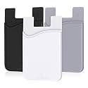 SHANSHUI Card Holder for Phone Case, 3 Pack Phone Wallet Stick on Silicone Credit Card Holder Pocket Pouch Compatible for iPhone, Android &amp; Most Smartphones