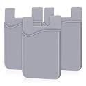 SHANSHUI Phone Card Holder, 3-in-1 Credit Card Holder - Works with Every Phone, iPhone, Android & Most Smartphones - Gray
