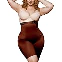 SHAPELLX Plus Size Butt Lift Shapewear Shorts for Women High Waist Brown