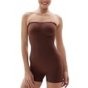 SHAPERX Strapless Shortie Bodysuit for Women Tummy Control Shapewear Seamless Sculpt Body Shaper with Removable Straps