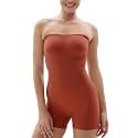 SHAPERX Strapless Shortie Bodysuit for Women Tummy Control Shapewear Seamless Sculpt Body Shaper with Removable Straps