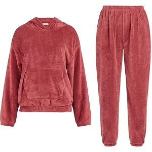 SHAPERX women regular cord set fleece winter