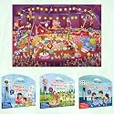 SHAPES AND PATTERNS activity mat, PHONICS PLAYTIME activity mat, SEARCH &amp; FIND EXPEDITION activity mat and GIANT CIRCUS COLOURING POSTER | Combo of 3 activity mats with pen and 1 colouring poster | Exploration Mats &amp; 