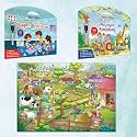 Shapes and Patterns Activity MATS, Animal Kingdom Activity MATS, and Giant at The Farm Colouring Poster | Combo of 2 Activity MATS with Pen and Colouring Poster