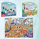 Shapes and Patterns Activity MATS, Animal Kingdom Activity MATS, and Giant Amusement Park Colouring Poster | Combo of 2 Activity MATS with Pen and Colouring Poster