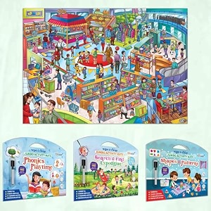 shapes and patterns activity mats phonics playtime activity mats search amp find expedition activity mats and giant at the mall colouring poster  combo of 3 activity mats with pen and colouring poster 