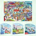 SHAPES AND PATTERNS ACTIVITY MATS, PHONICS PLAYTIME ACTIVITY MATS, SEARCH &amp; FIND EXPEDITION ACTIVITY MATS and GIANT AT THE MALL COLOURING POSTER | Combo of 3 ACTIVITY MATS with Pen and COLOURING POSTER |
