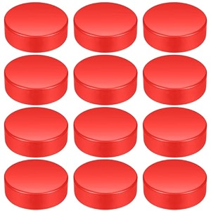 shappy 12 pcs foam hockey pucks 3 inch ice hockey pucks for practicing and classic training indoor floor game outdoor sports hockey supplies for kids adults regulation size red
