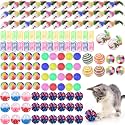 Shappy 150 Pcs Cat Toys Bulk Pack for Indoor Cats, Mice Balls,Classic